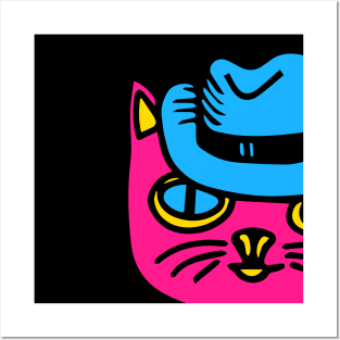 Cat in pansexual pride colors Posters and Art